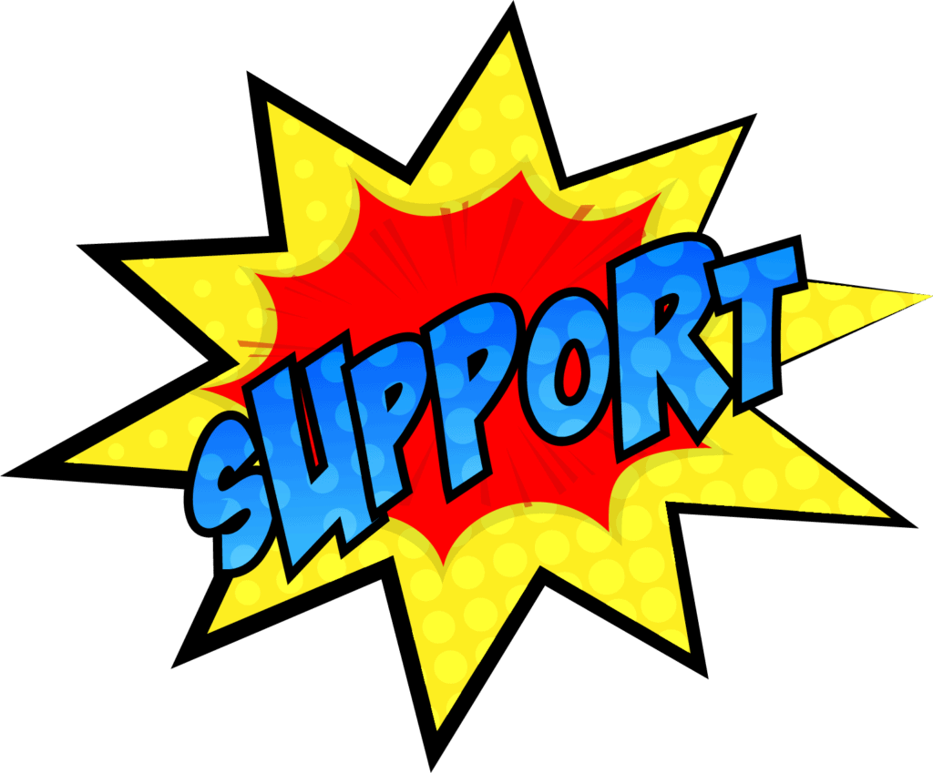 Cartoon-like picture of Support Heading