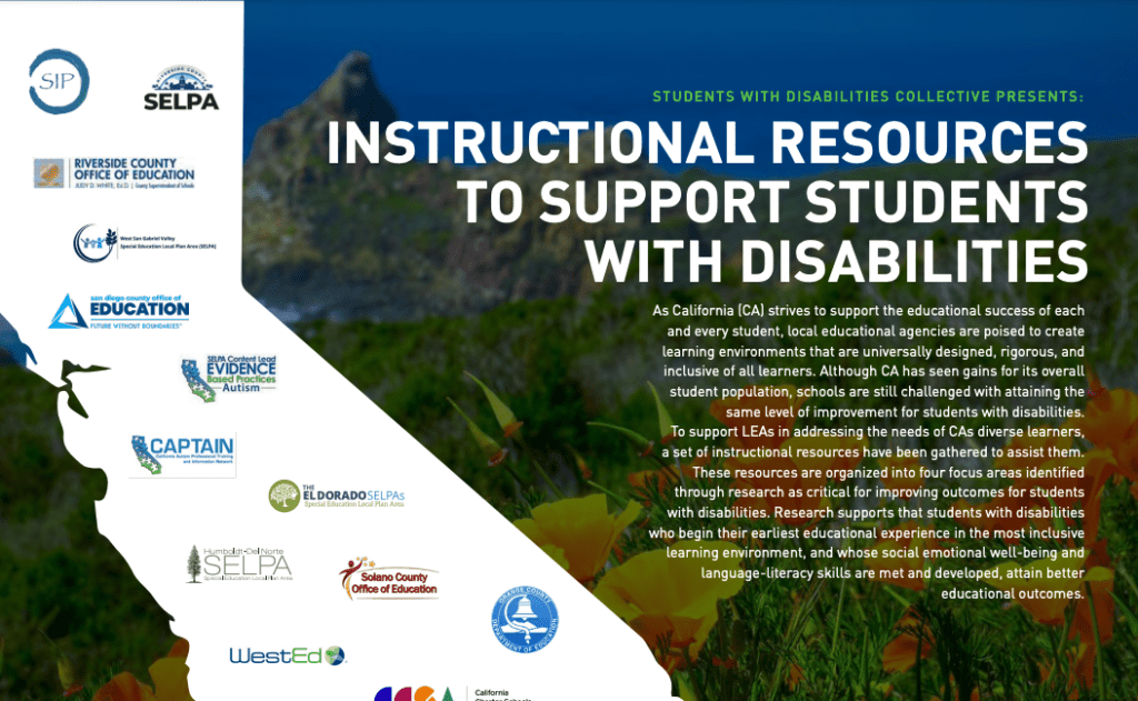 Instructional Resources to support students with disabilities with flowers in the background